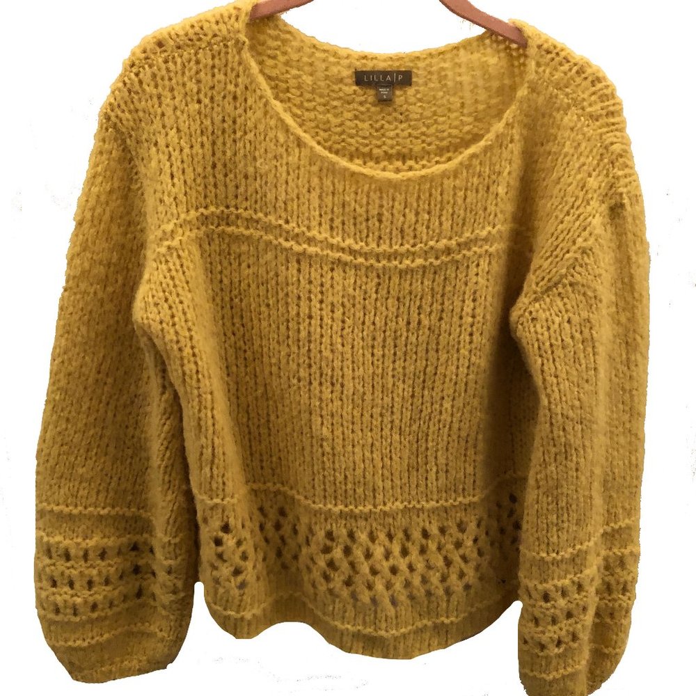 Lilla P Cropped Boatneck Sweater - Size S